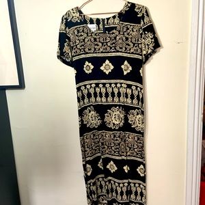 VTG Paquette Too | floral midi rayon fitted dress size 12